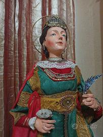 Statua di Santa Lucia - vestita , restaurata.