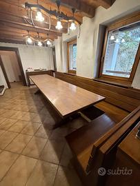 Tavolo in rovere massiccio completo di giropanca