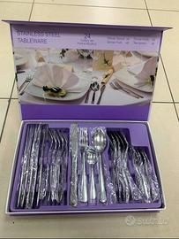 Set di Posate in Acciaio Inox 24 Pezzi