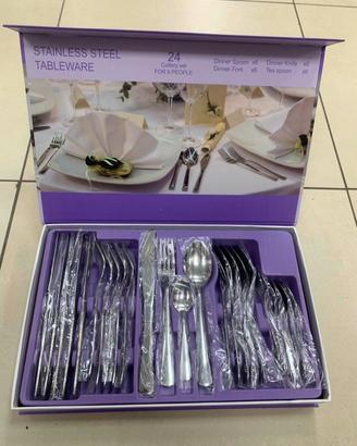 Set di Posate in Acciaio Inox 24 Pezzi
