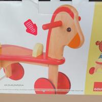 Cavallino a rotelle in legno Goula