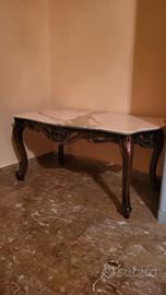 consolle/tavolino con piano in marmo