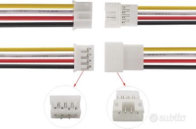 5 Paia Connettori JST PH 2.0 4 Pin 10cm