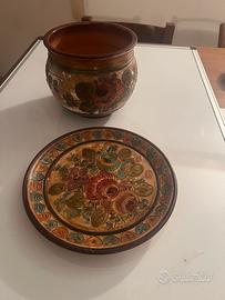 Vaso e piatto artigiani VIETRI