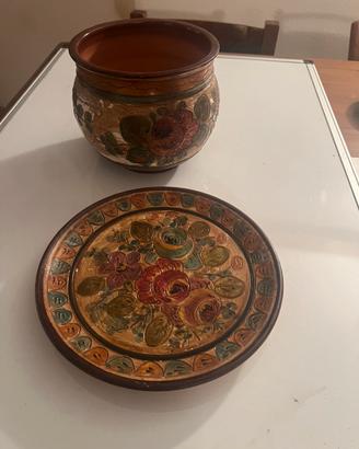Vaso e piatto artigiani VIETRI