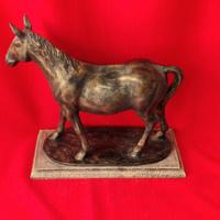 Scultura in cartapesta effetto bronzo, cavallo