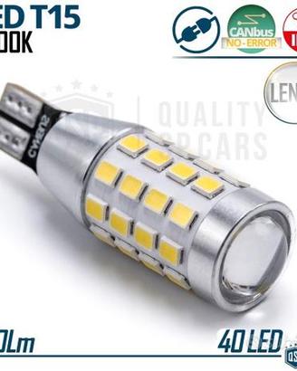 Lampadina LED T15 W16W CANbus Luce Bianca Potente