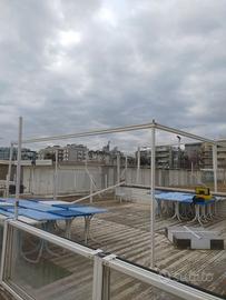 Gazzebo profess. 6x6 metri alluminio bianco