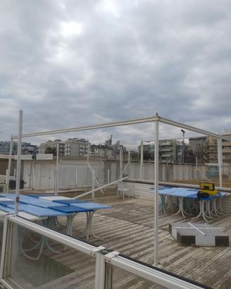 Gazzebo profess. 6x6 metri alluminio bianco