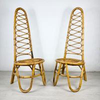 Coppia sedie in rattan vintage anni ‘5