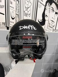 CASCO DIEFFE DEMIJET NERO OPACO VISIERA ELICOTTERO