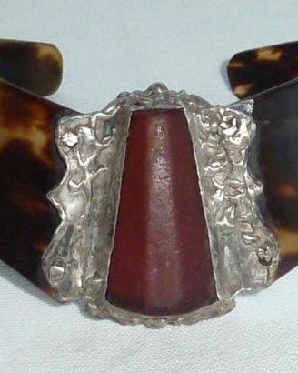 Bracciale tartaruga, ambra argento anni '30