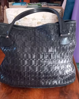 Borsa pelle intrecciata Mauro Governa