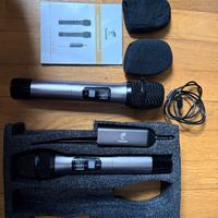2 Microfoni Wireless per Canto Karaoke, DJ