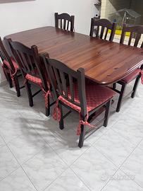 tavolo+6 sedie+piattaia  legno massello