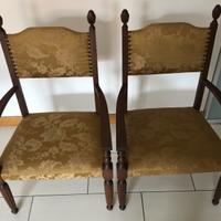 Poltroncine (coppia) in stile Impero, imbottite.