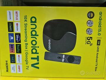 Smart tv box 10k 8gb-128gb android 15 telecomando