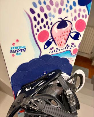 Tavola Snowboard + Attacchi BURTON Chicklet 120cm
