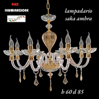 LAMPADARIO 8 LUCI SAKA AMBRA