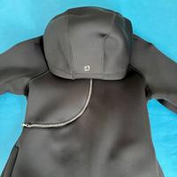 Felpa donna con chiusura laterale nera