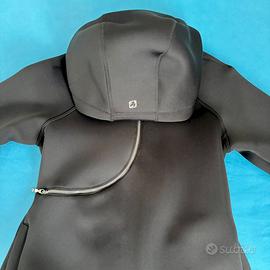 Felpa donna con chiusura laterale nera