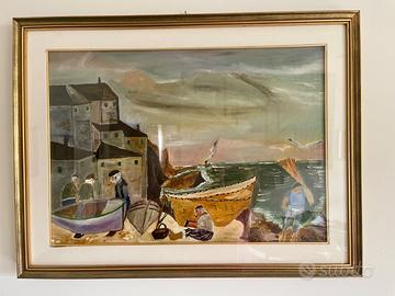 Quadro con cornice in legno