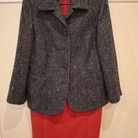 Tailleur giacca grigia scura e tubino tg. 46