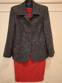 Tailleur giacca grigia scura e tubino tg. 46