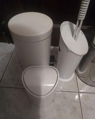3 PATTUMIERE DA BAGNO/STUIO E SCOPINO WC