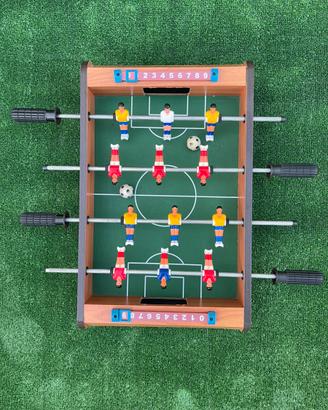 Mini biliardino calcio balilla da tavolo in legno