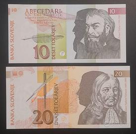 COPPIA BANCONOTE 10-20 TALLERI SLOVENIA