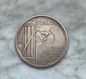 Medaglia commemorativa 20 Lire Mussolini
