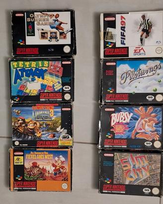 lotto videogame snes nintendo super boxati rari