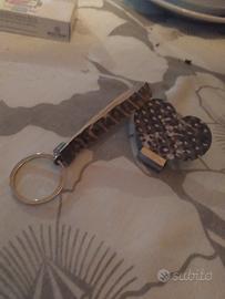 portachiavi con inserti in vero pitone 