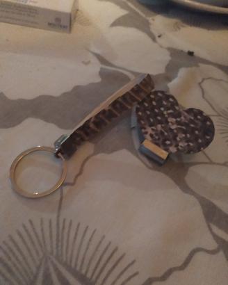 portachiavi con inserti in vero pitone 