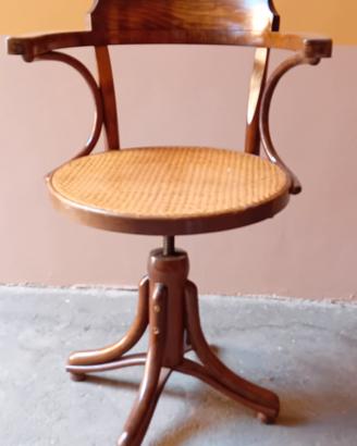 Sedia da scrivania girevole di Thonet seduta tonda