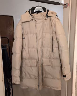 Piumino parka lungo uomo, vera piuma, tg L