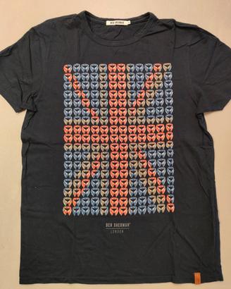 T-shirt nera con stampa Union Jack, Ben Sherman 