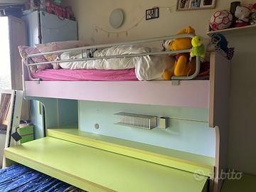 cameretta con soppalco scrivania scalette armadio