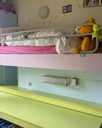 cameretta con soppalco scrivania scalette armadio