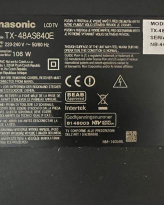 Televisione Panasonic TX48AS640E 48 Pollice