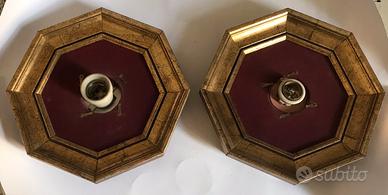 Coppia appliques ottagonali+coppia paralumi