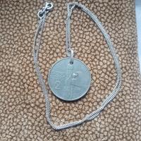 Collana Argento con Ciondolo Anni 20 Moneta
