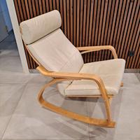 Ikea sedia poltrona a dondolo POÄNG Glose avorio