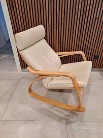 Ikea sedia poltrona a dondolo POÄNG Glose avorio