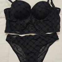 Completo Intimo Nero con Logo All-over -taglia S 