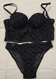 Completo Intimo Nero con Logo All-over -taglia S 