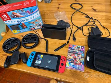 Nintendo switch + mario kart 8 + accessori