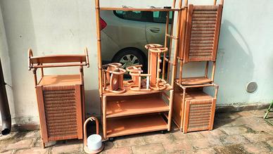 GERVASONI Set Bagno completo Bamboo Rattan Vimini