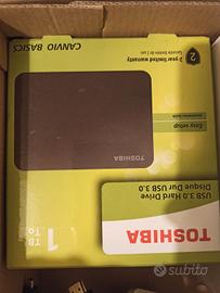 Toshiba hdd portatile USB 3.0 1TB con scatolo
